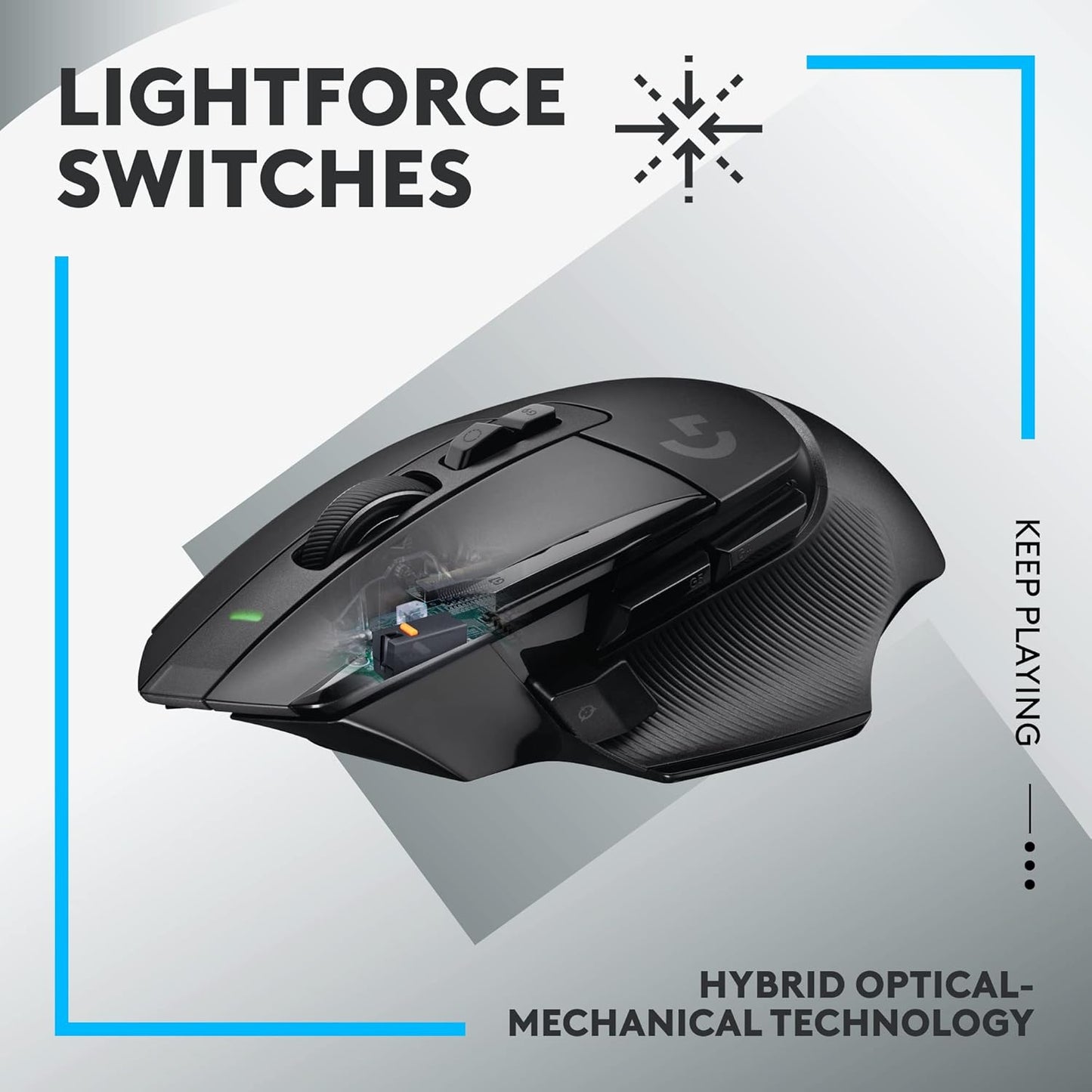 Logitech G502 X LIGHTSPEED Wireless Gaming Mouse- HERO 25K - Black - Refurbished